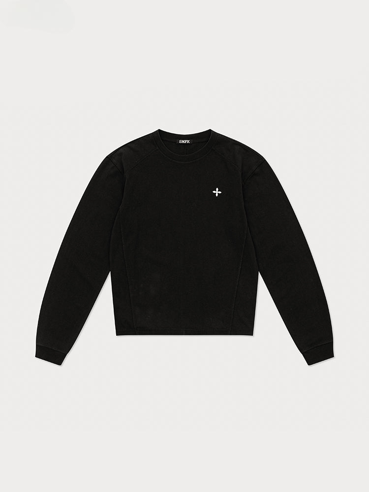 Black Cross Embroidery Sweatshirt