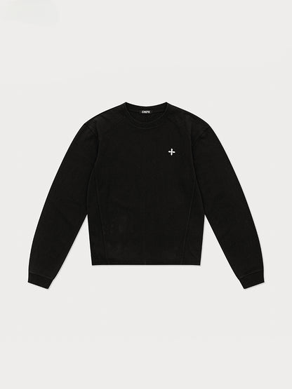 Black Cross Embroidery Sweatshirt