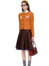 Embellished Wool-Cotton Round-Neck Knit Cardigan - CHINASQUAD