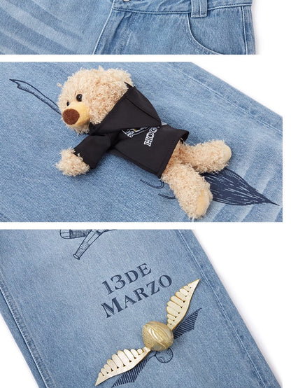 Quidditch Printed Straght-Leg Jeans