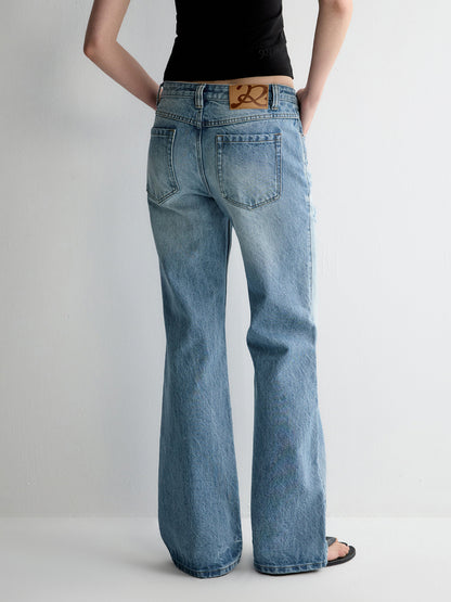 Irregular Pocket Wide-Leg Denim Pants
