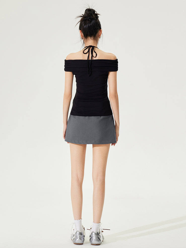 One-shoulder Tie-neck Top - CHINASQUAD
