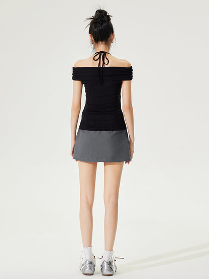 One-shoulder Tie-neck Top - CHINASQUAD