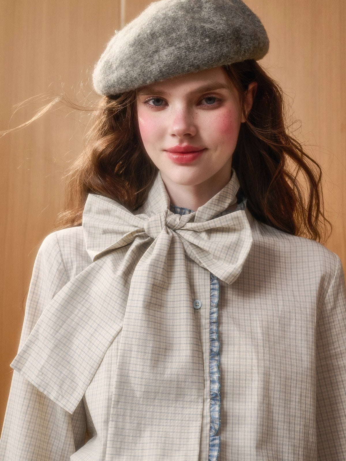 Organic Cotton Gingham Blouse Set