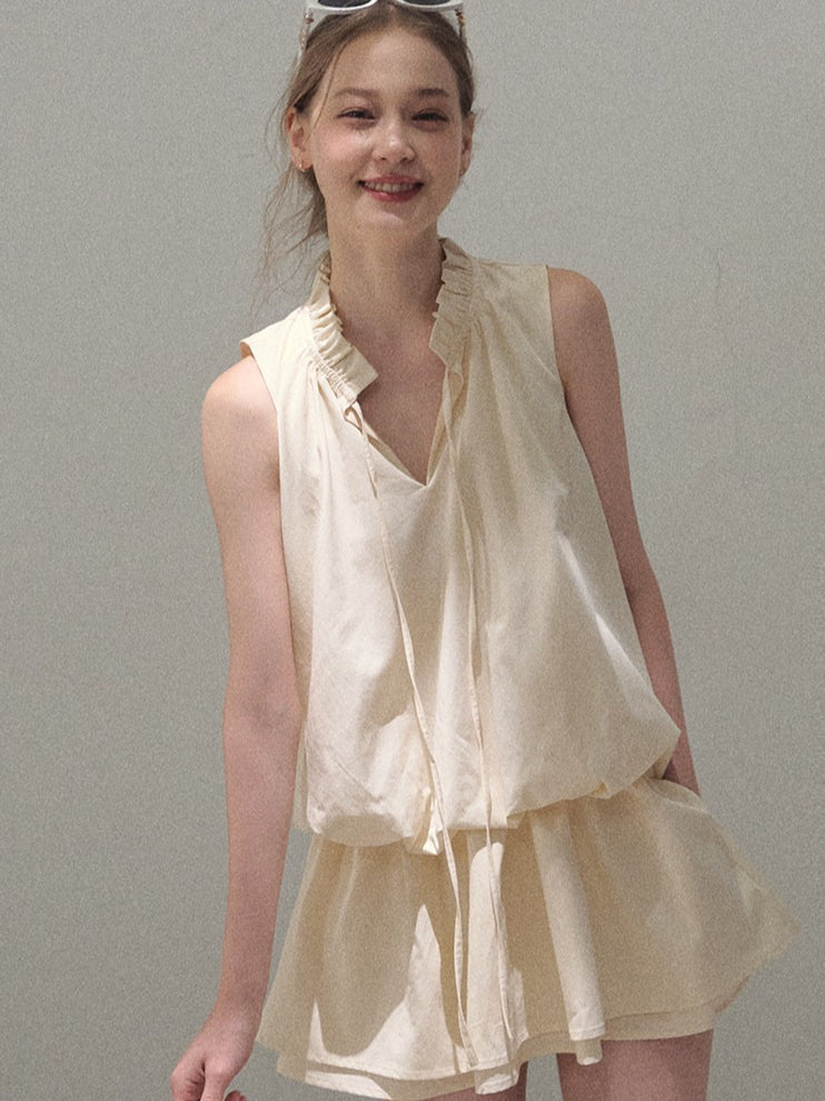 Lyocell Cotton Bubble Hem Dress