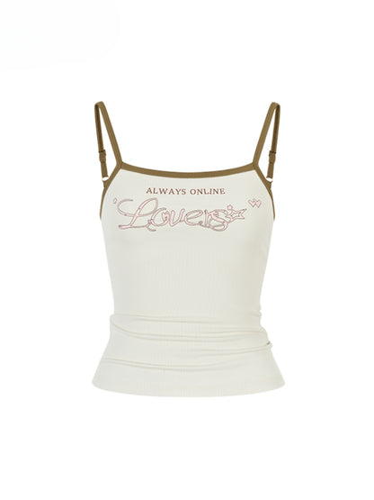 Color-Block Letter Print Camisole - CHINASQUAD