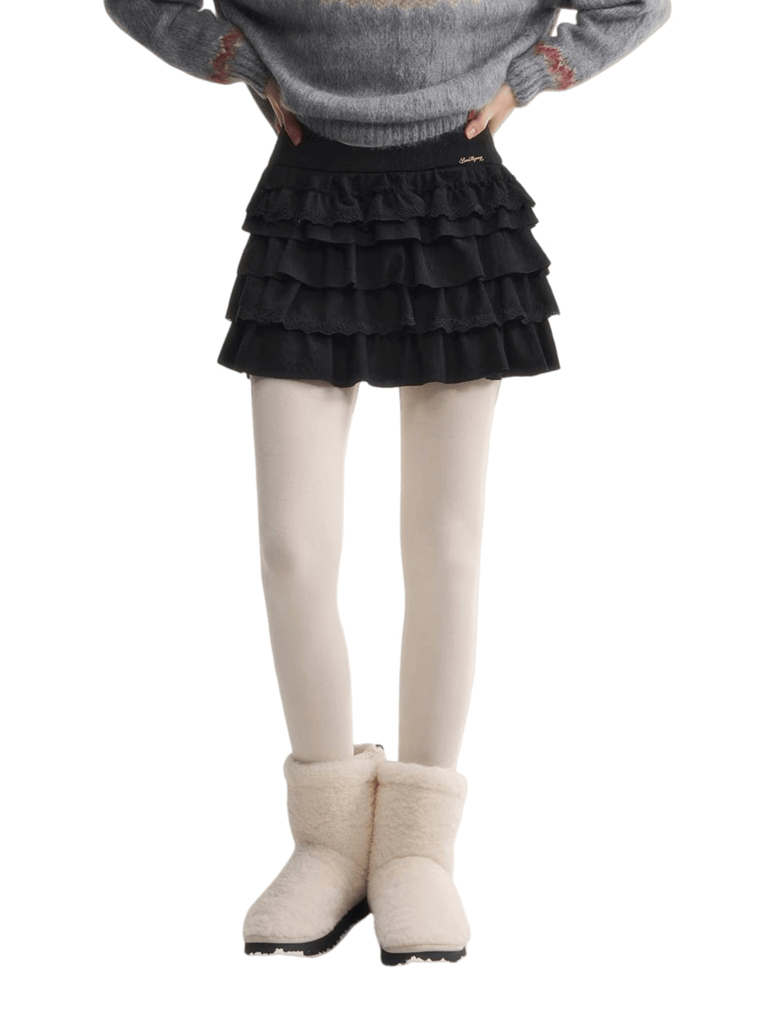 Tiered High-Waist A-Line Puff Skirt