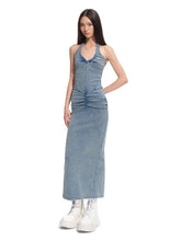 "Feria Series" Volcano V-Waist Pleated Halter Dress - CHINASQUAD