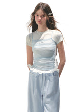 Contrast Color Fake Two-piece Mesh Lace Short-sleeve T-shirt - CHINASQUAD