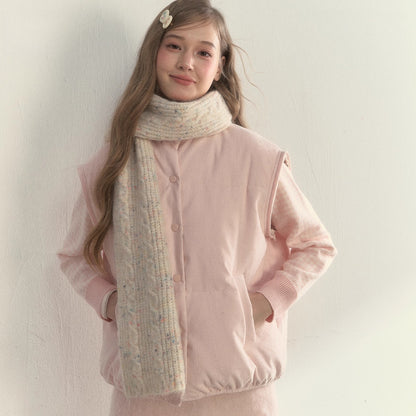 Twist-Knit Speckled Vintage Long Warm Style Wool Scarf