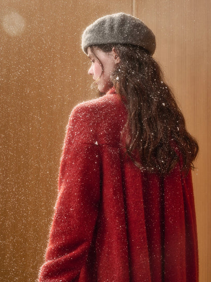 Little Red Hood Winter Knit Cape