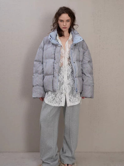 Spray-Dyed Panelled Down Jacket