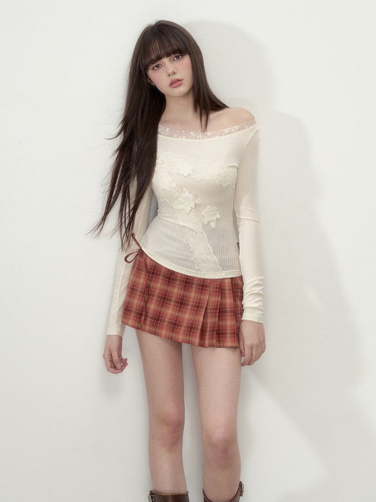 Lace-Panel Tencel T-shirt