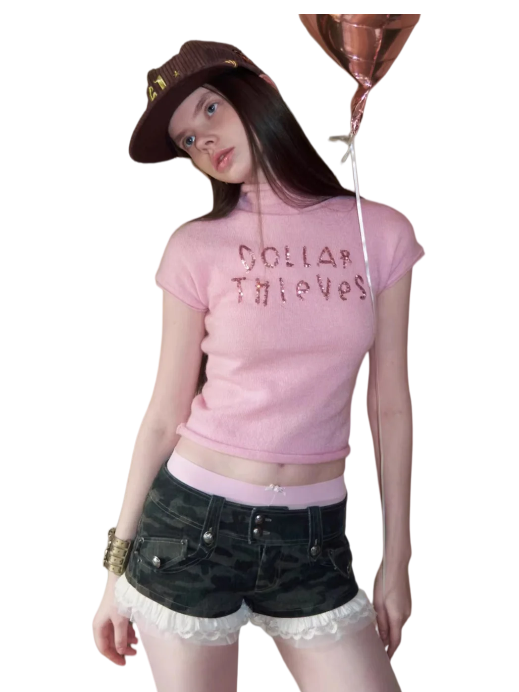 Sequin-Embroidered Mock-Neck Knit Turtleneck