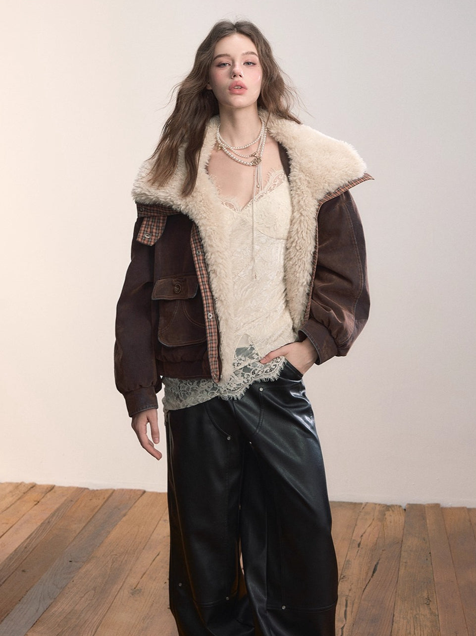 Velvet Fusion Oversized Faux Fur Down Jacket