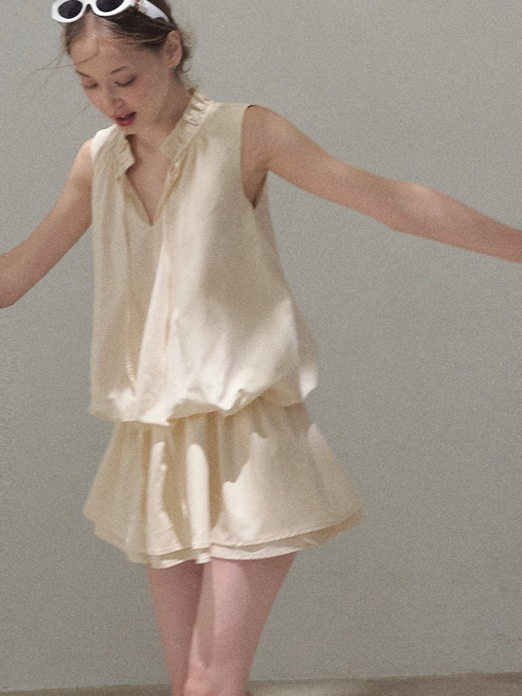 Lyocell Cotton Bubble Hem Dress