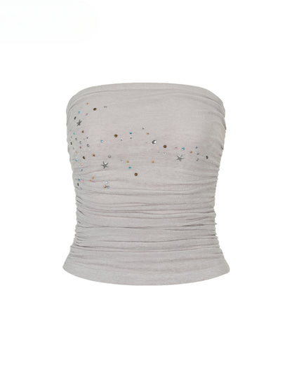 Star Beaded Ruffled Acetate Bustier