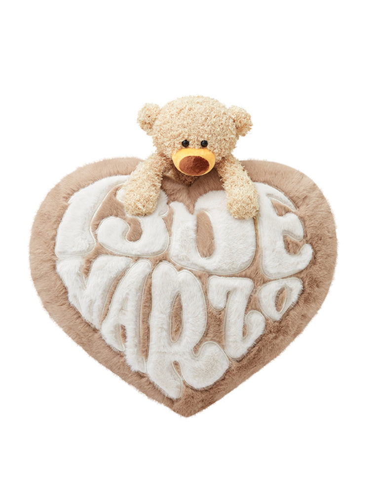 Bear Heart Plush Pillow