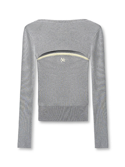 Wool Real Two-piece Layered Knit Crewneck - CHINASQUAD