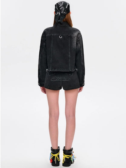 Charm-Embellished Platform Combat Boots