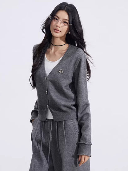 Mock-Layer Crop &amp; Wide-Leg Knit Set