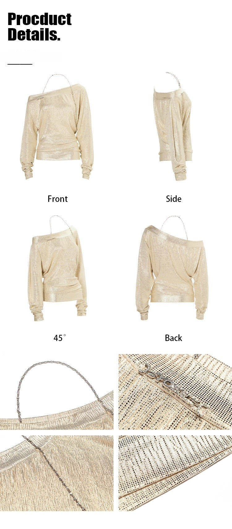 Chain-Detail Long-Sleeve T-Shirt