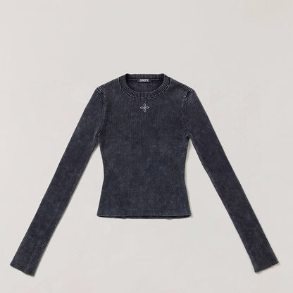 Wild Retro Long-Sleeve Knit Crewneck