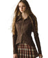 Coffee Metal Zipper Shirt - CHINASQUAD