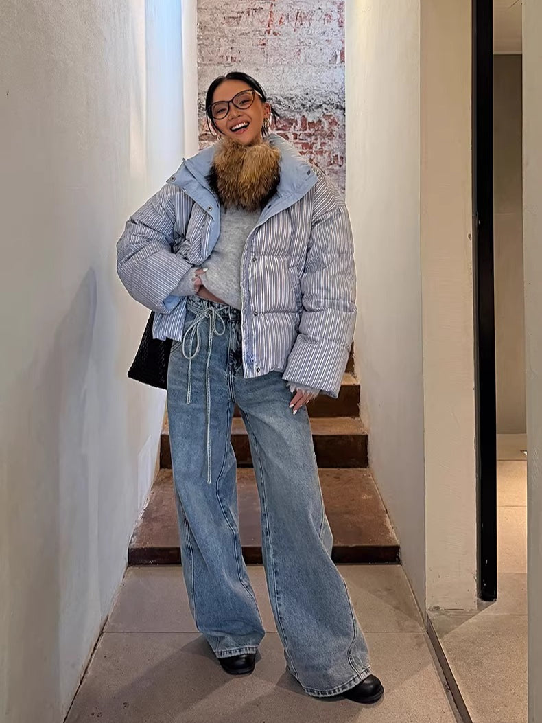 Raccoon Fur Metal-Logo Earmuffs