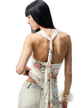 V-Neck Draped Collar Back Knot Tank Top - CHINASQUAD