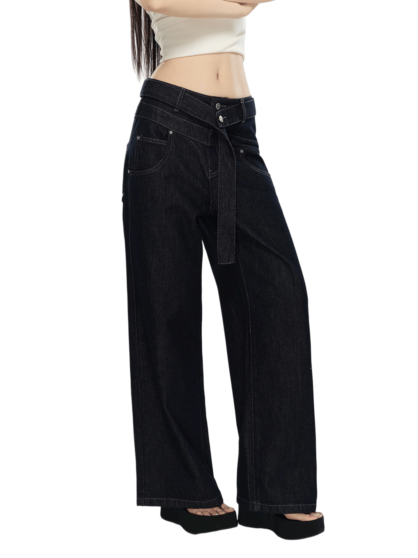 Vintage Raw Denim Straight-Leg Jeans