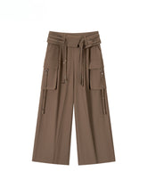 Folded Waist Three-Dimensional Pocket Casual Pants - CHINASQUAD