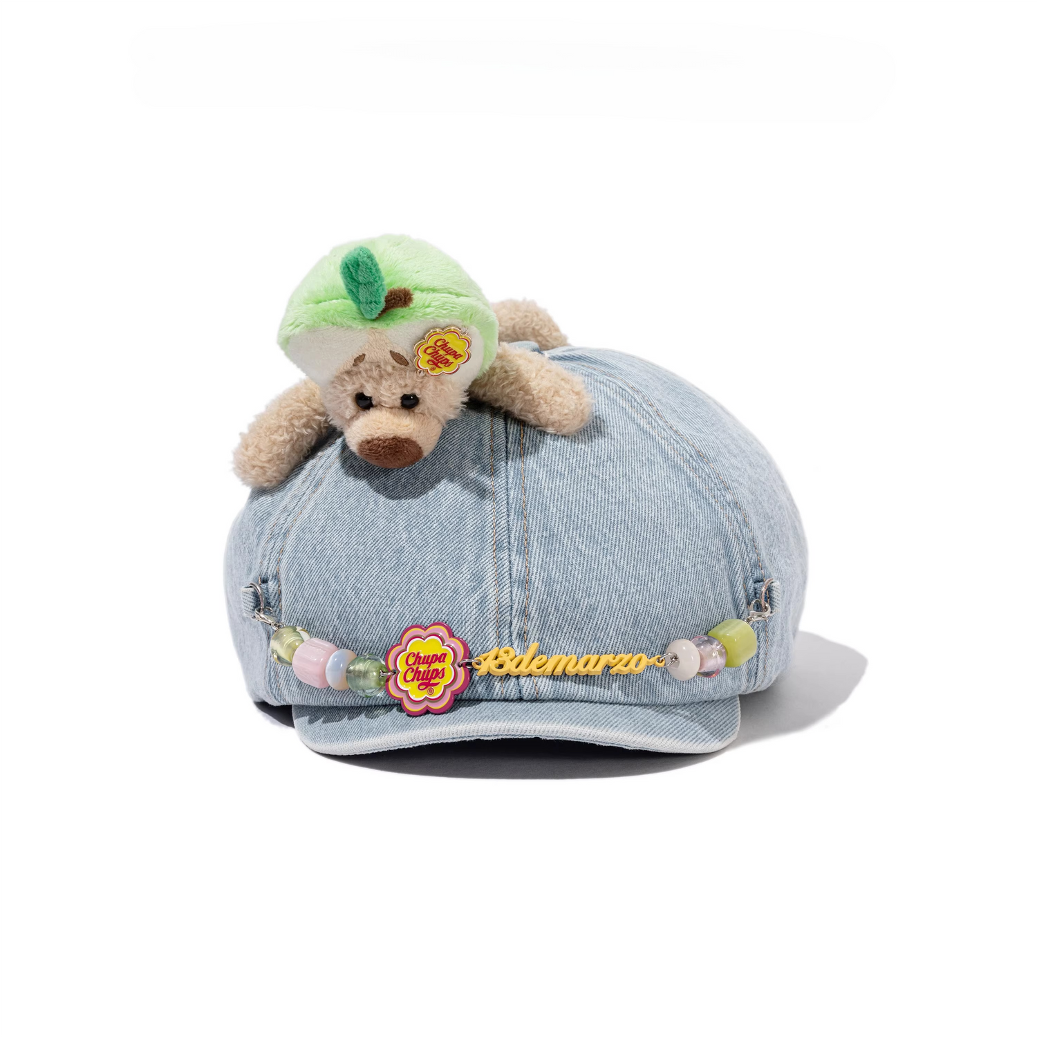 Chupa Chups Chain Detail Denim Beret