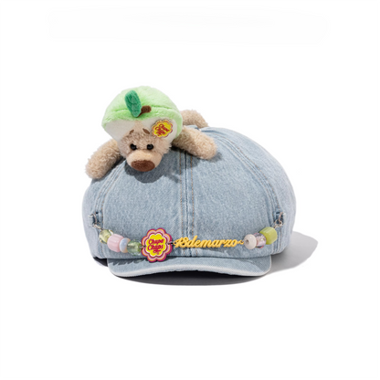 Chupa Chups Chain Detail Denim Beret