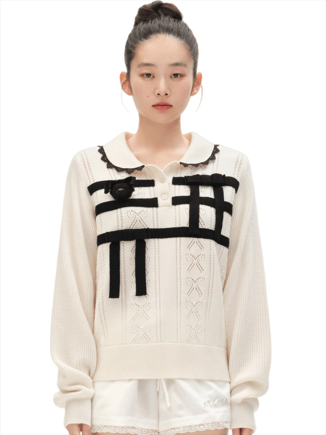 Polo-Collar Knit Pullover