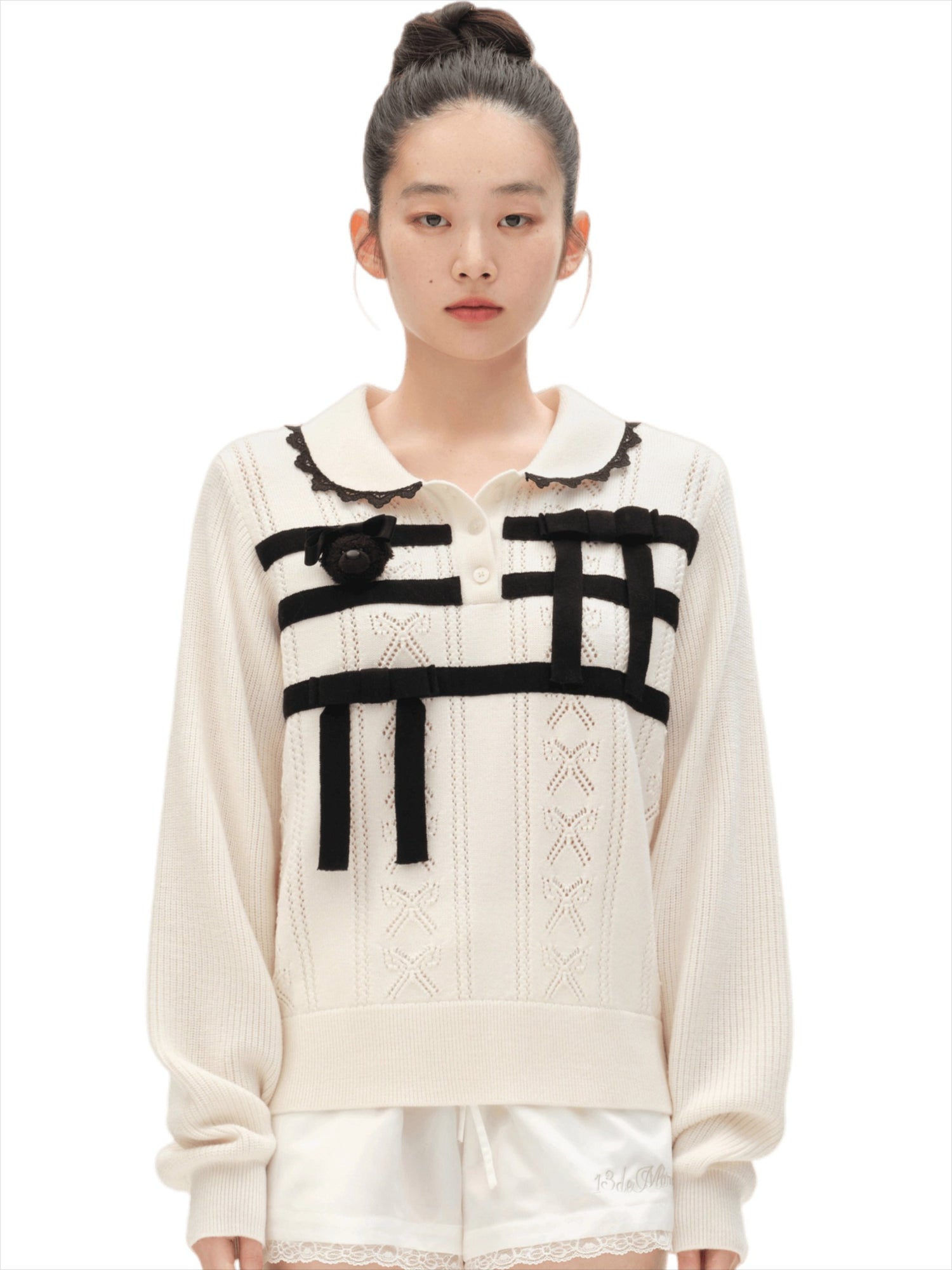 Polo-Collar Knit Pullover