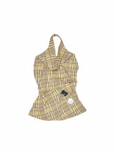 Plaid Halter Neck Backless Tank Top & Midi Skirt Set - CHINASQUAD