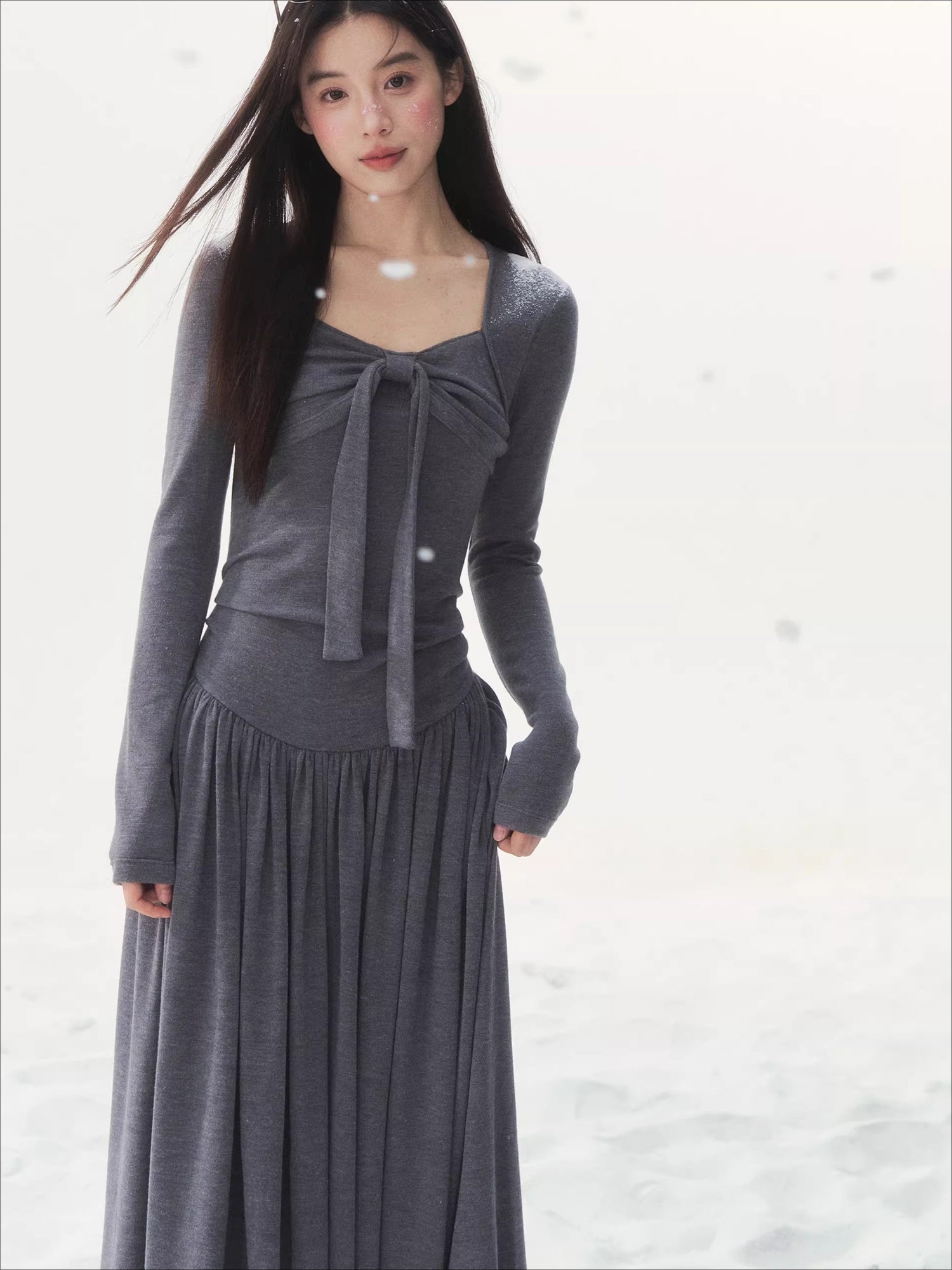 Vintage Waist-Cinched Knit Dress