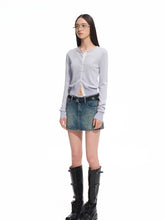 Rosemary Wool Spliced Knit Cardigan - CHINASQUAD