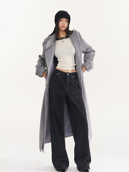 Vintage Low-Waist Loose Straight-Leg Pants