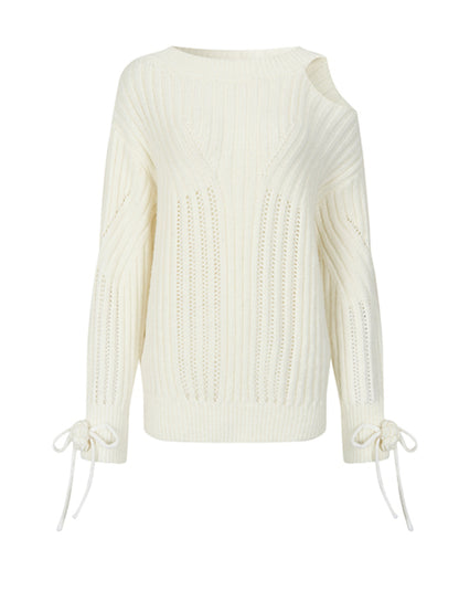 Two-Way Bowknot Irregular Sweater