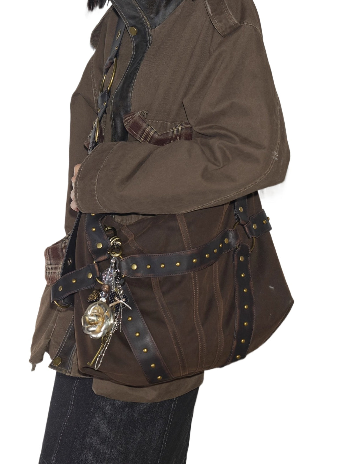 Vintage Heart &amp; Rose Chain Pendant