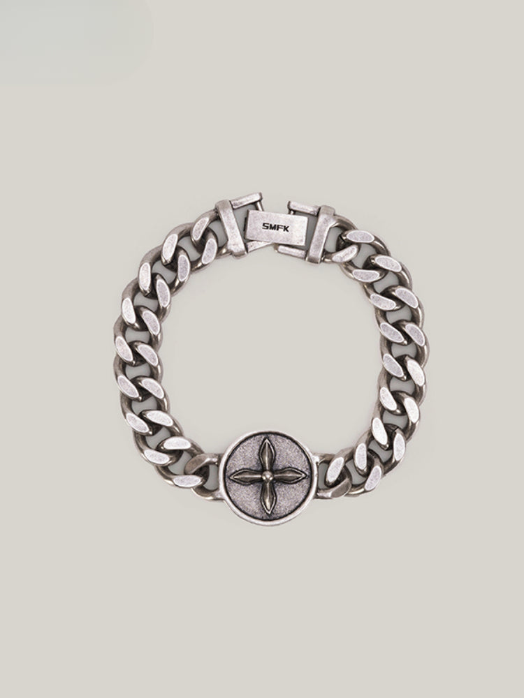 Cross Emblem Metal Bracelet