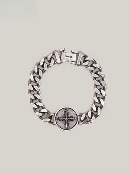 Cross Emblem Metal Bracelet