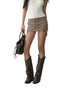 Patchwork Drawstring Bodycon Skirt - CHINASQUAD