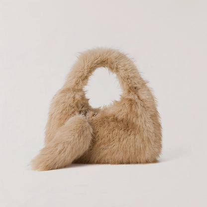 Cross Relic Faux Fur Stone Bag