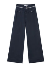 Cross-Stitch Floral Wide-Leg Pants - CHINASQUAD
