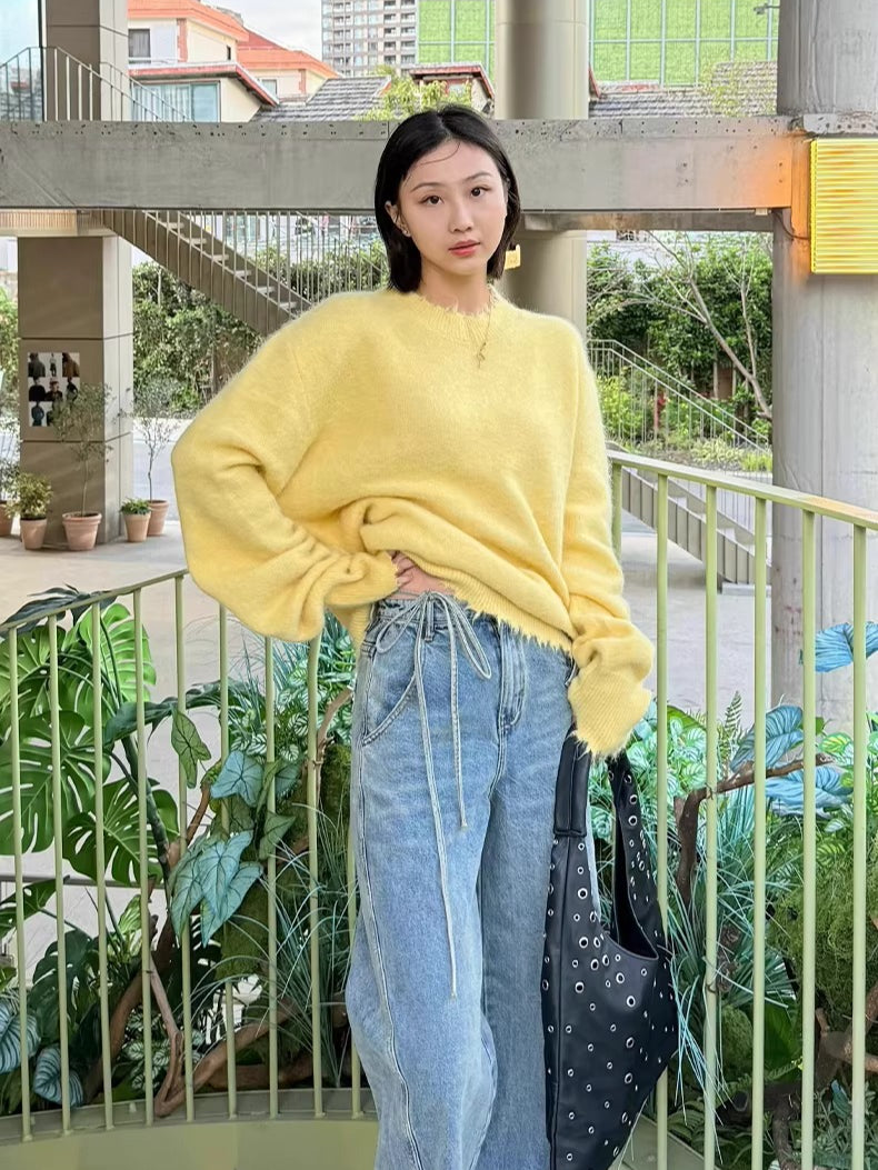 Soft-Touch Alpaca-Blend Crewneck Sweater