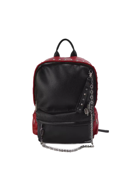Dual-Tone Studded Punk Backpack