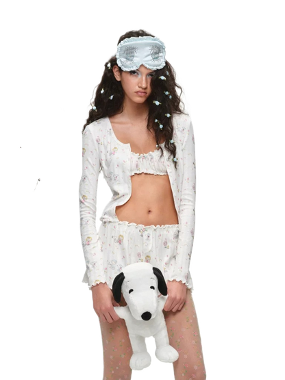 Snoopy Floral Loungewear Pajama Set 1Jinn Studio